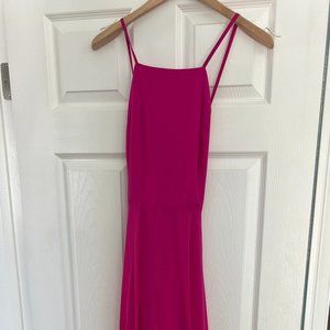 Lulu's Fuchsia Rayon Spaghetti Strap (crossed) w/Open Back
